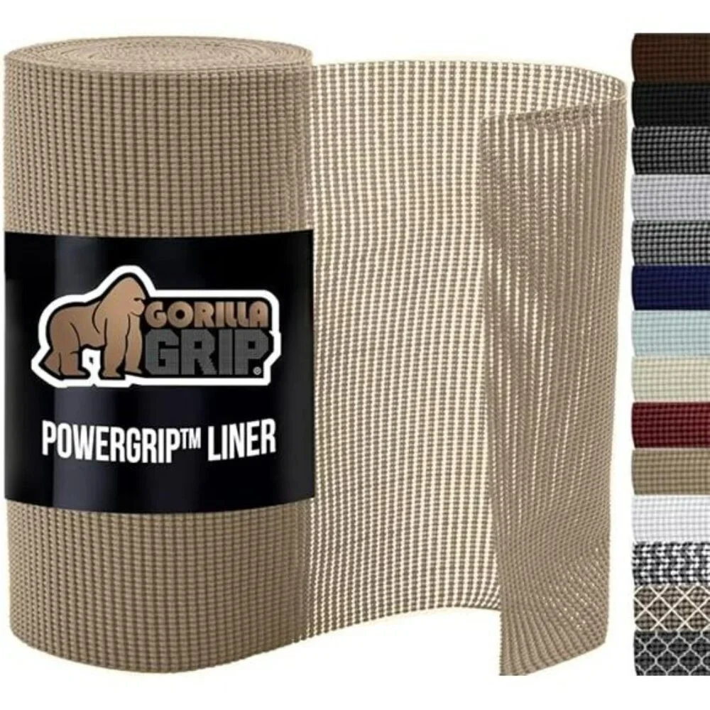 Gorilla Grip Drawer Shelf Liner Non Adhesive Grip Cabinet Mat 12x20 Beige